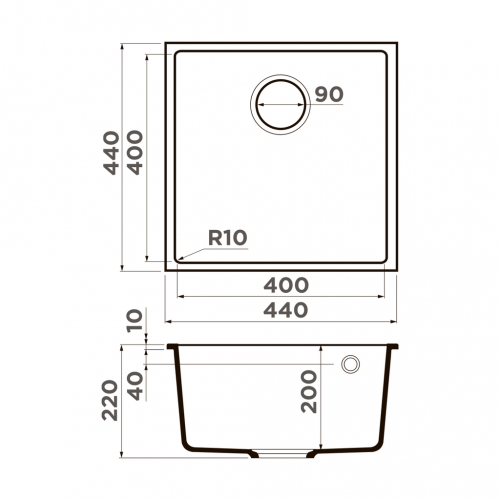 Мойки Omoikiri BOSEN 44-U-WH