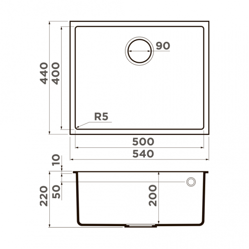 Мойки Omoikiri BOSEN 54-U-GR