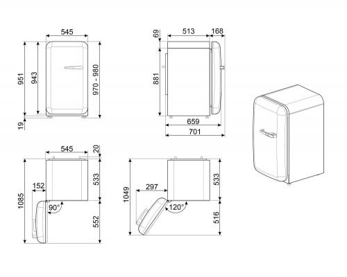 Холодильники Smeg FAB10LBL6