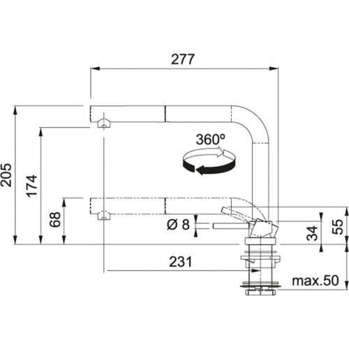 Franke Active Window опт. стали, с выдвижным шлангом 1