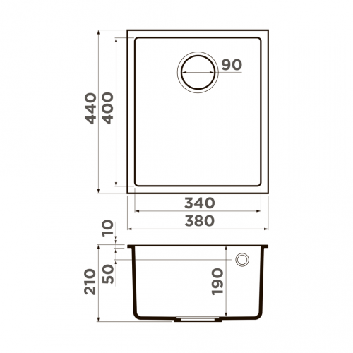 Мойки Omoikiri BOSEN 38-U-GR