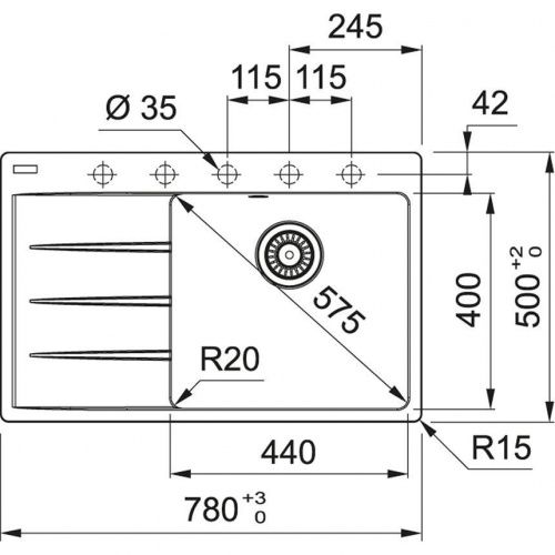 Franke CNG 611/211-78 TL чаша справа черный матовый 114.0639.719_1