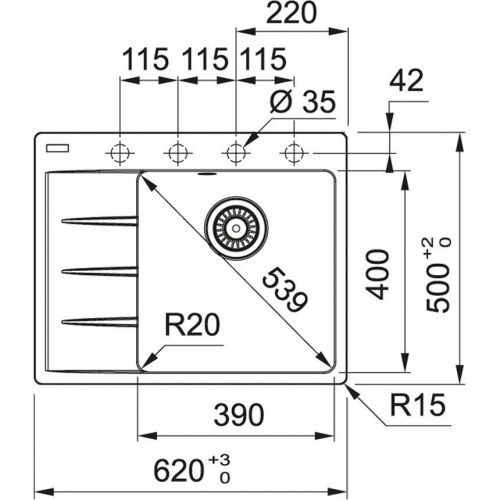 Franke CNG 611/211-62 TL, черный матовый 114.0639.712_1